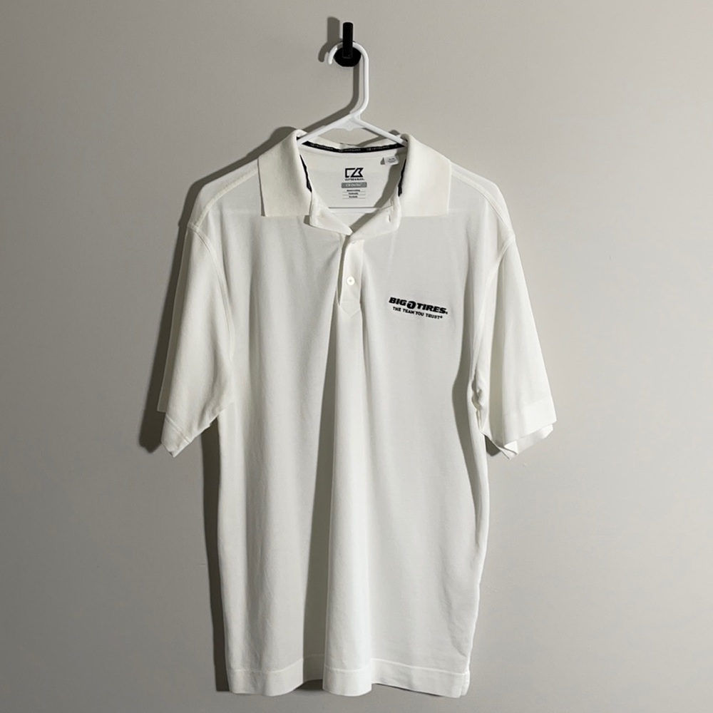 Big O Tires white polo medium